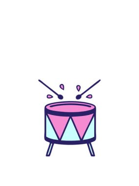 Hoş bir davul çiziminin zıplama hareketi animasyonu