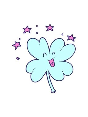 Dört yapraklı yonca çizgi filminin titreyen animasyonu