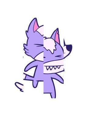 Kızgın kurt çizgi filminin bölünmüş hareketi