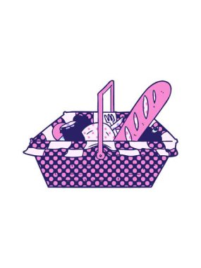 bir piknik sepetinin hareketli animasyonu