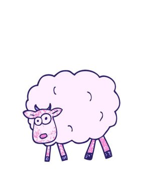 grunge desenli çizgi film koyunlarının animasyonunu genişletiyorum.