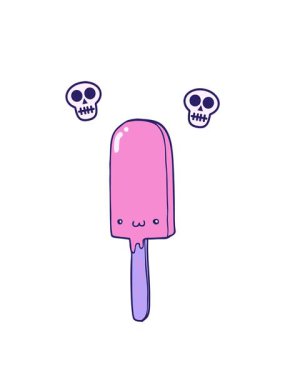karikatür buz lolipopunun kafatası animasyonu