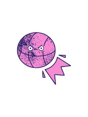 Bir basketbol topunun eski grunge doku çizgi filminin hareketli animasyonu