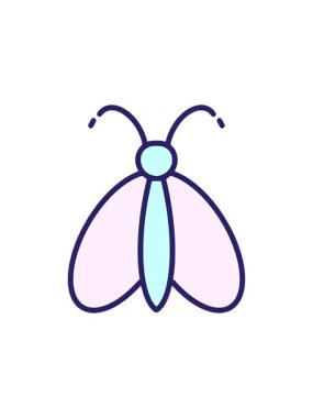 Kelebeğin basit çiziminin yıldız patlaması etkisi animasyonu