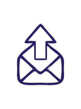 Bir e-posta işaretinin çizgi film çiziminin simge etkisi