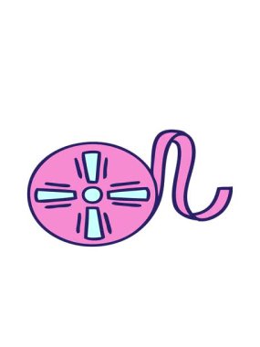 sevimli bir film makarasının hareketli animasyonu