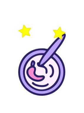 dönen yıldızlar Brezilya biberinin animasyonu küçük kâseye batırılıp çiziliyor.