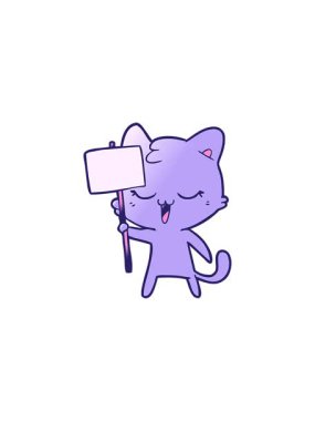 Mutlu çizgi film kedisi çiziminin satış animasyonu