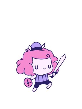 Çizgi film canlandırması Kawaii şirin viking çocuğunun zıplama hareketi.