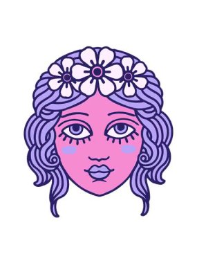 Çiçek tacıyla yüzünün hareketli animasyonunu oynat