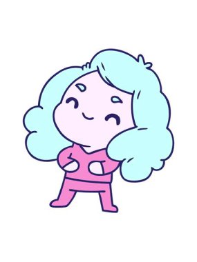 Kawaii kızının karikatür çiziminin hareketli animasyonu