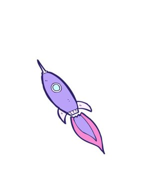 bir çizgi film uzay gemisinin hareketli animasyonu