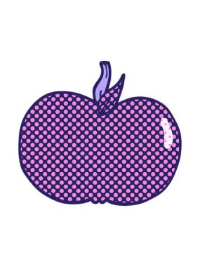 Karikatür sulu elmanın parlak ışık efekti