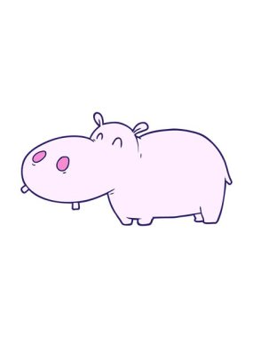 karikatür hipopotamının animasyonunu bob ve duraklat