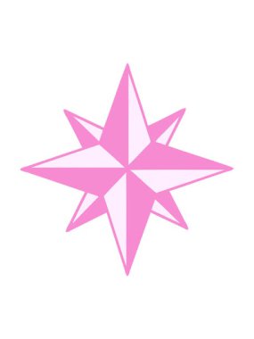 Bir yıldız çizgi filminin geleneksel tarzında dövmenin parlak ışık efekti