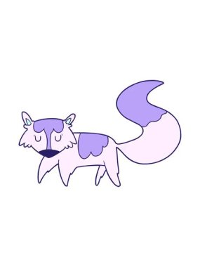 bir tilkinin çizgi filminin efekt animasyonunu renklendir