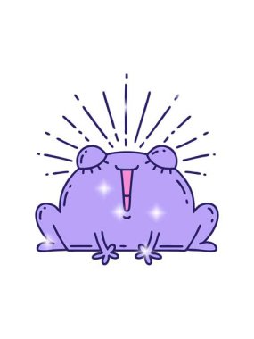 Geleneksel dövme stili mutlu kurbağanın çiziminin ışıltı etkisi