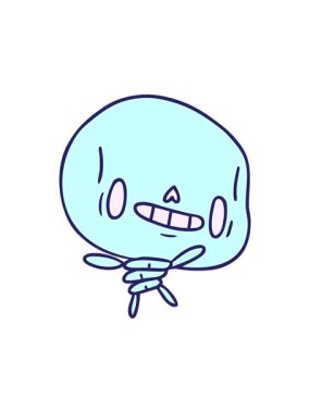 Kawaii 'nin tatlı ölü iskeletinin çizgi filminin basınçlı animasyonu