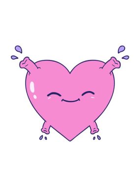 Mutlu kalbin titreyen hareketi çizgi film animasyonu