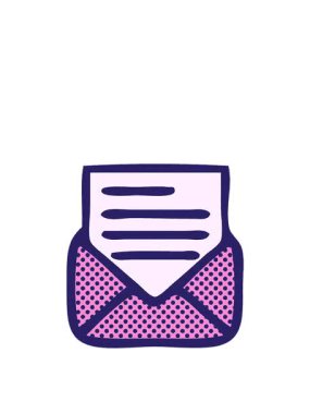 Bir mektup ve zarf karikatürünün zıplama hareketi