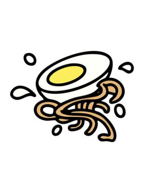 Erişte ve yumurtanın erişte malzemelerinin animasyonunu durdurup duraklat