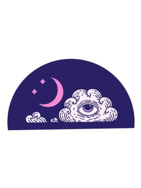 Ay yıldızlarının ve bulutların hareketli animasyonları