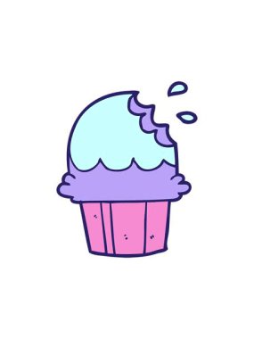 Çizgi film çikolatalı kekin animasyonunu durdurup duraklat