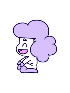 Kawaii uzaylı bir kızın çizgi film çizimlerinin neon ışık efektleri