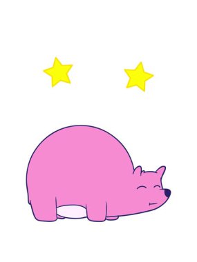 dönen yıldızlar çizgi film ayı çiziminin animasyonu