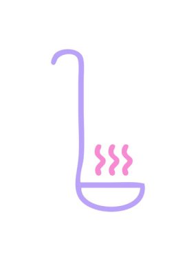 Mutfak kepçesi simgesi çiziminin hareketli animasyonu