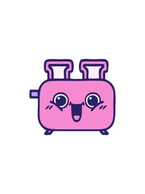 Dikkat çekici bir tost makinesinin çizgi filmi.