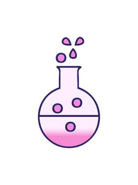 Bir kimya tüpünün gölgeli karikatürünün titreyen hareketli animasyonu