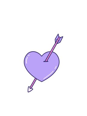 Bir ok ve kalp tasarımının ikonik dövme görüntüsünün yanıp sönen radyal çizgileri