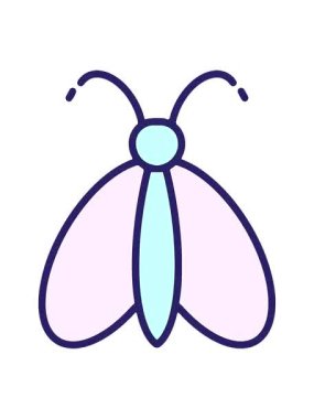 Titreyen hareketler kelebeğin basit bir gösteriminin animasyonu