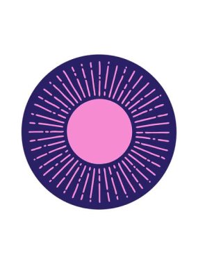 Dikkat çekici ikonik dövmeli güneş görüntüsü.