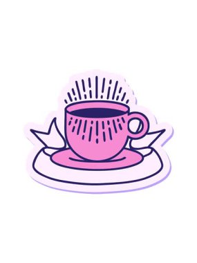 Dövme stili çıkartmanın animasyonunu bir fincan kahveyle durdurup duraklat