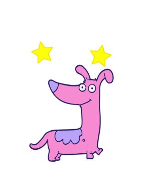 dönen yıldızlar köpek karalamalarının animasyonu