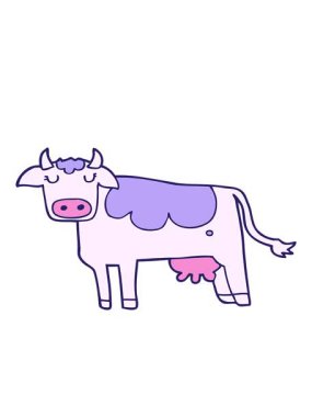 çizgi film inek tasarımının hareketli animasyonu