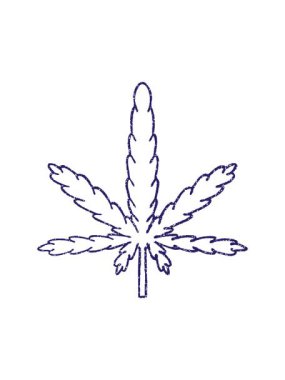 Marihuana Yaprak Kömür Çiziminin dönen hareketli animasyonu