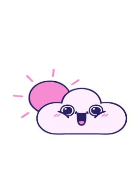 Güneşin ve bulutun tatlı çizgi filminin hareketli animasyonu