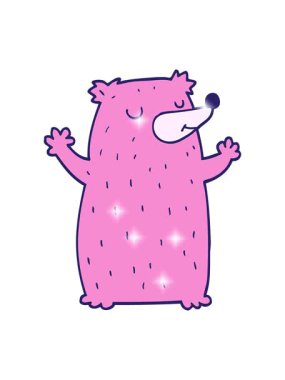 Garip çizgi film ayısının ışıltı etkisi