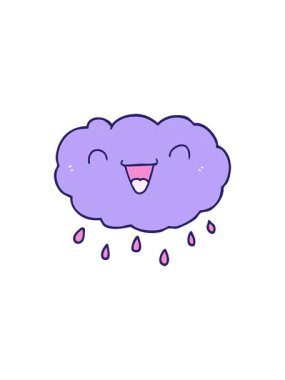 Mutlu çizgi film bulutunun yıldız patlaması etkisi animasyonu