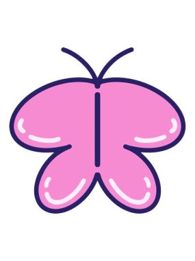 basit ama sevimli bir kelebeğin hareketli animasyonu