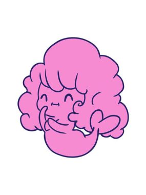 Çizgi film canlandırmasının hareketli animasyonları kawaii sevimli hayalet deniz kızı