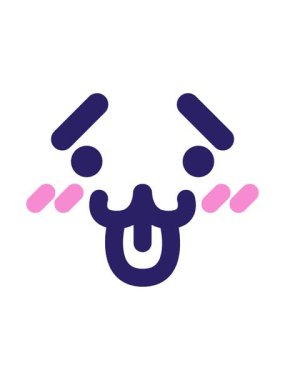 Şirin kızaran hayvan yüzü simgesinin canlandırma efektini göster