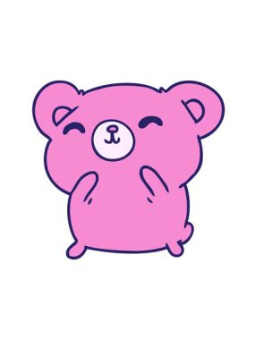 Kawaii çizgi filminin titreşimli animasyonu şirin mutlu ayı.