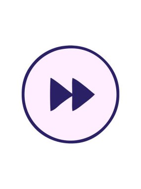 Yıldız patlaması etkisi hızlı ileri sarma düğmesinin sevimli çizgi filminin animasyonu