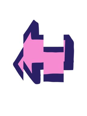 Noktalı bir okun çizgi film çiziminin bölünmüş hareket animasyonu