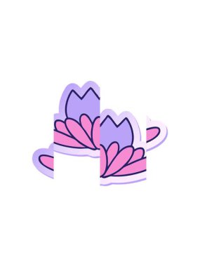 Bir karikatür çiçeğinin çıkartmasının bölünen hareket canlandırması