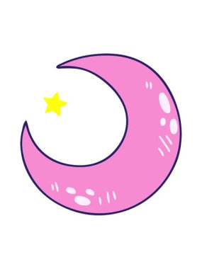 Parıldayan yıldızlar el animasyonunu etkiler. Garip çizgi film hilal ayı.